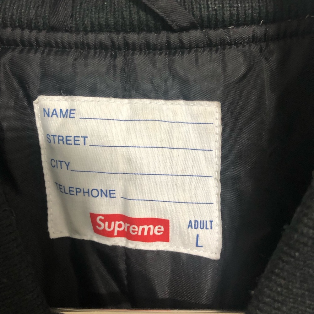 Supreme Contrast Script Varsity Jacket - Picture 11 of 12